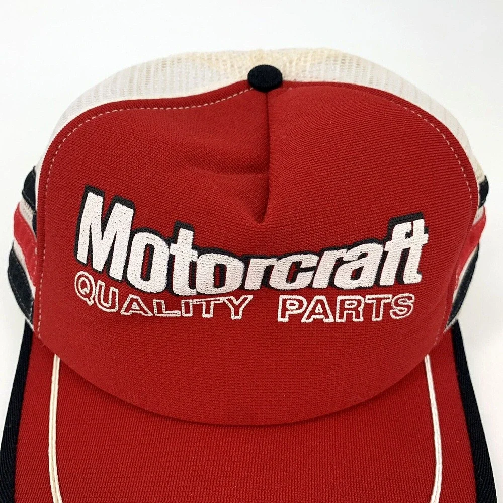 Rare Vintage Motorcraft Quality‎ Parts Truckers 3 Striped Snapback Hat